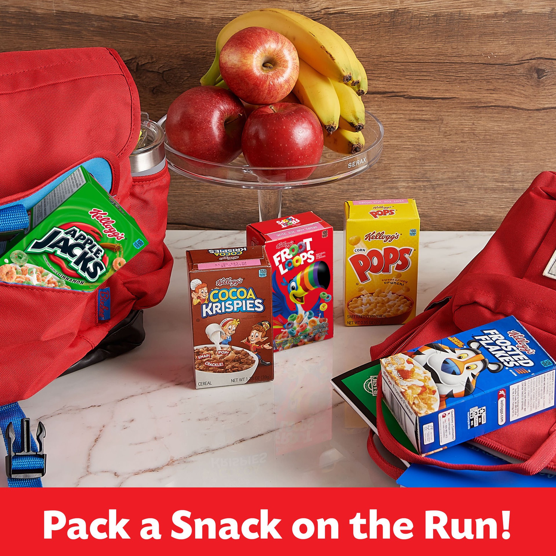 slide 3 of 5, Kellogg's Cold Breakfast Cereal Variety Pack, 26.97 oz, 25 Count, 25 ct