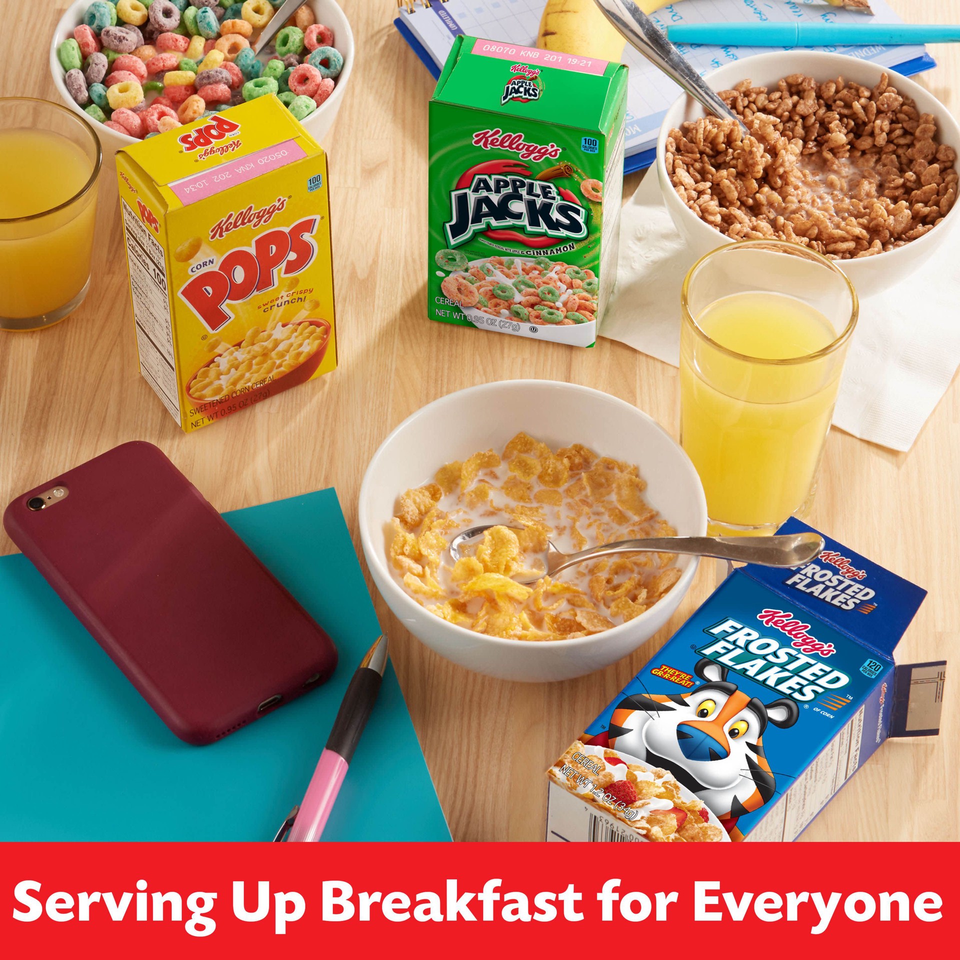 slide 5 of 5, Kellogg's Cold Breakfast Cereal Variety Pack, 26.97 oz, 25 Count, 25 ct