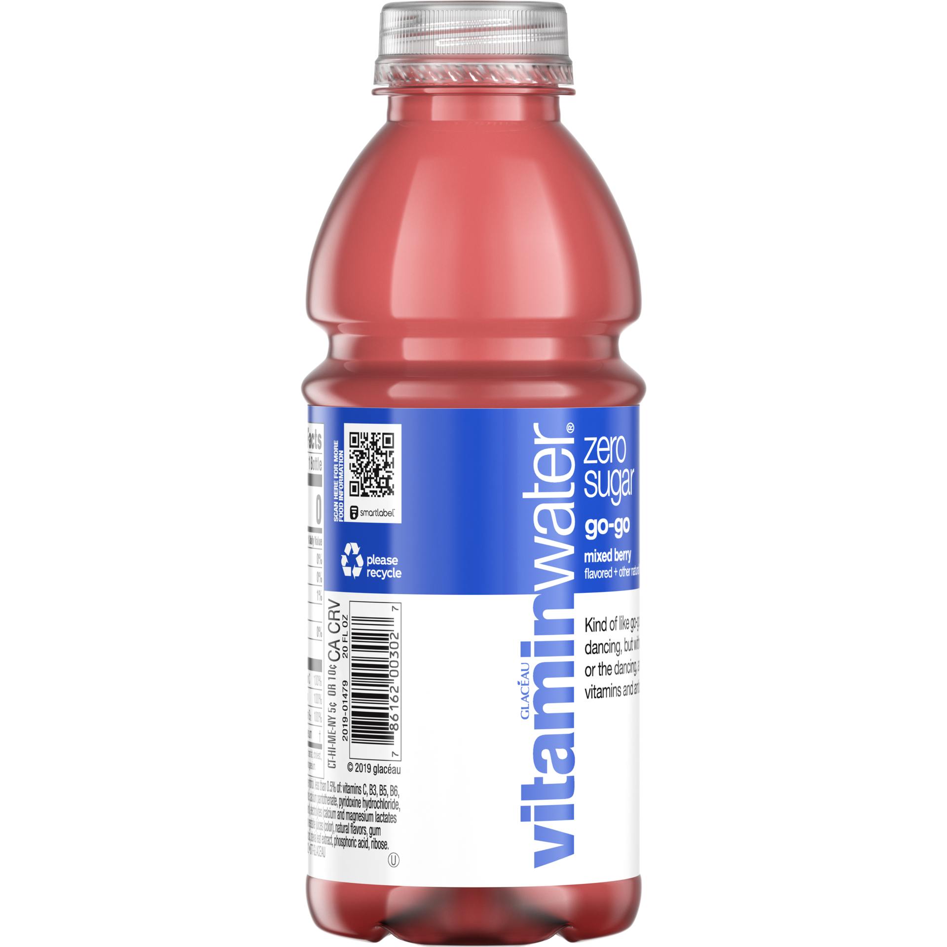 slide 5 of 7, Vitaminwater Zero Sugar Go-Go, Electrolyte Enhanced Water W/ Vitamins, Mixed Berry Drink, 20 Fl Oz, 20 fl oz