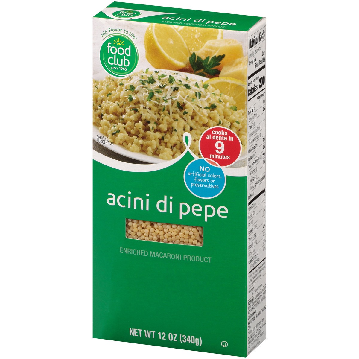 slide 3 of 10, Food Club Enriched Macaroni Product, Acini Di Pepe, 12 oz