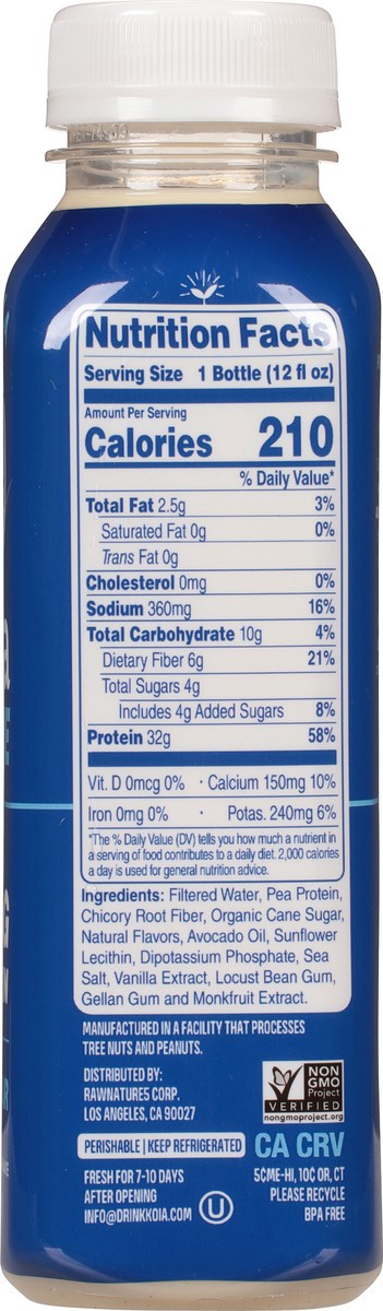 slide 14 of 15, Koia Plant-Based Vanilla Shake 12 fl oz, 12 fl oz