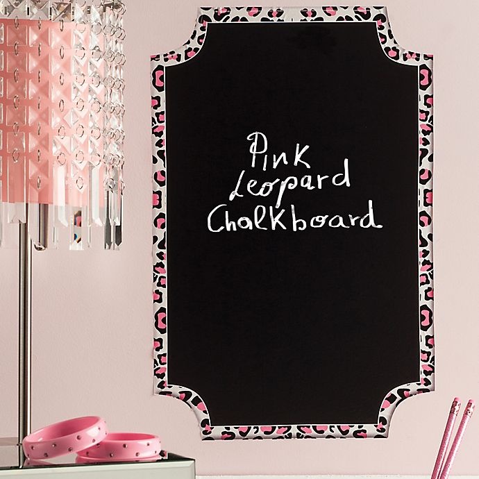 slide 1 of 1, Wallies Pink Leopard Chalkboard, 1 ct