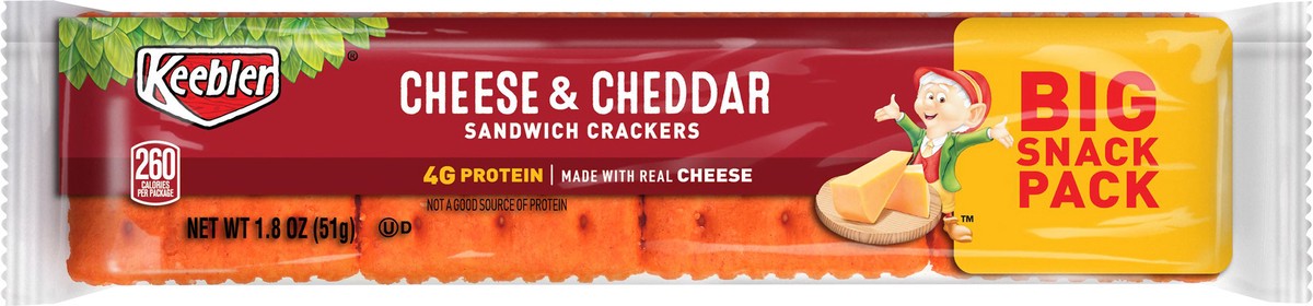 slide 2 of 3, Keebler Kellogg's Keebler Sandwich Crackers, Cheese and Cheddar, 1.8 oz, 1.8 oz