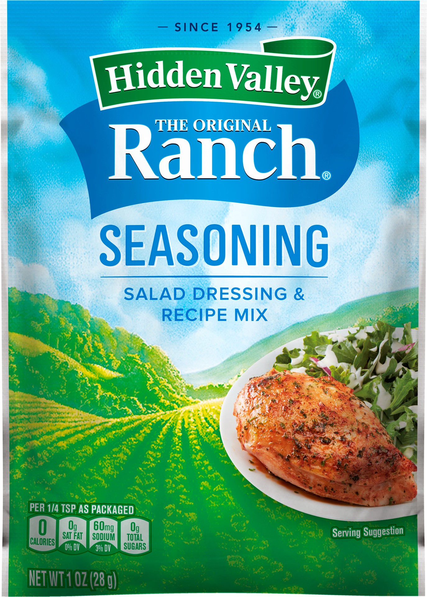 slide 1 of 9, Hidden Valley Original Ranch Salad Dressing & Seasoning Mix, Gluten Free - 1 Packet, 1 oz