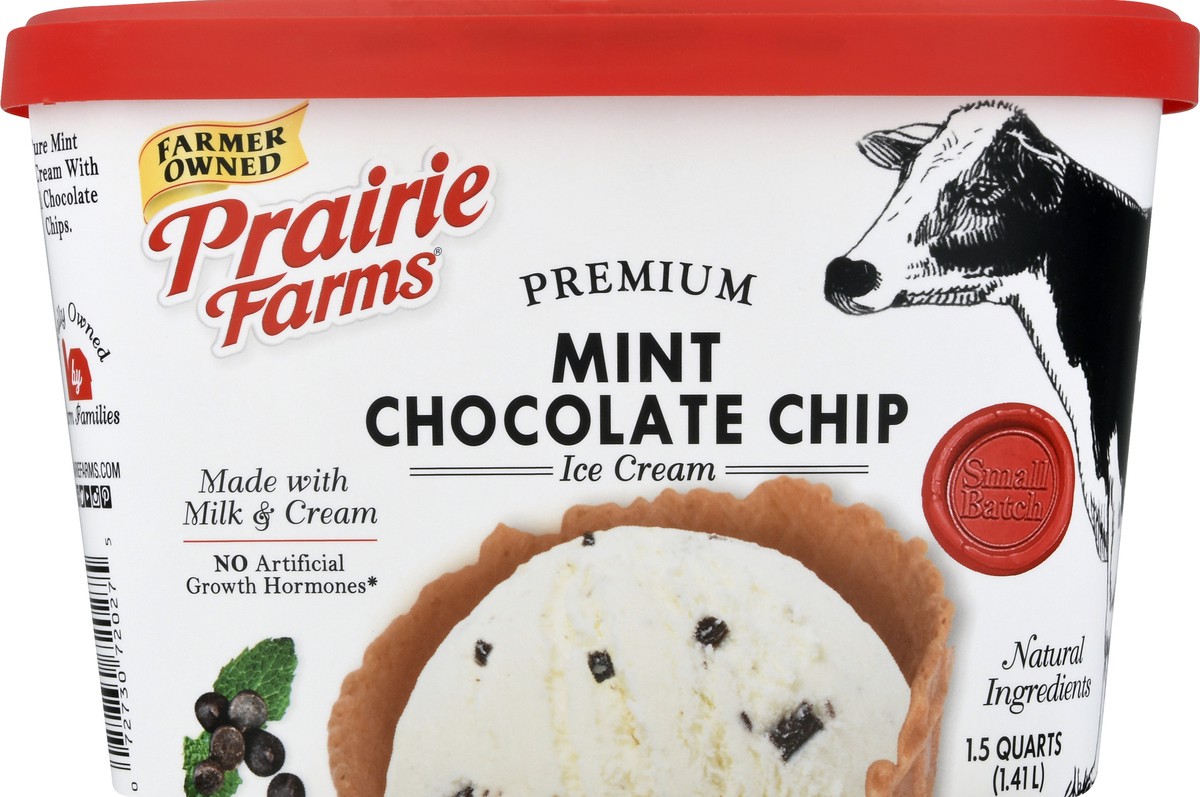 slide 10 of 13, Prairie Farms Premium Mint Chocolate Chip Ice Cream 1.5 qt, 1.5 qt