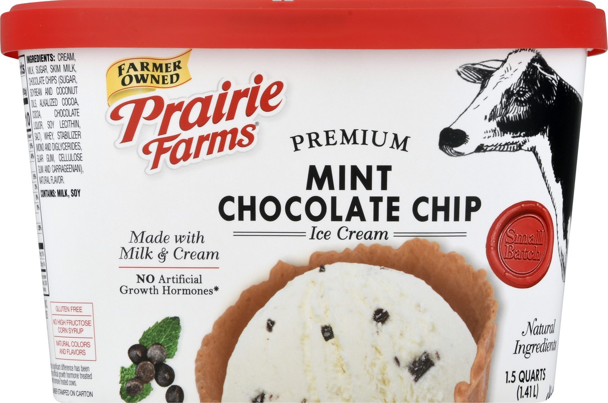 slide 12 of 13, Prairie Farms Premium Mint Chocolate Chip Ice Cream 1.5 qt, 1.5 qt