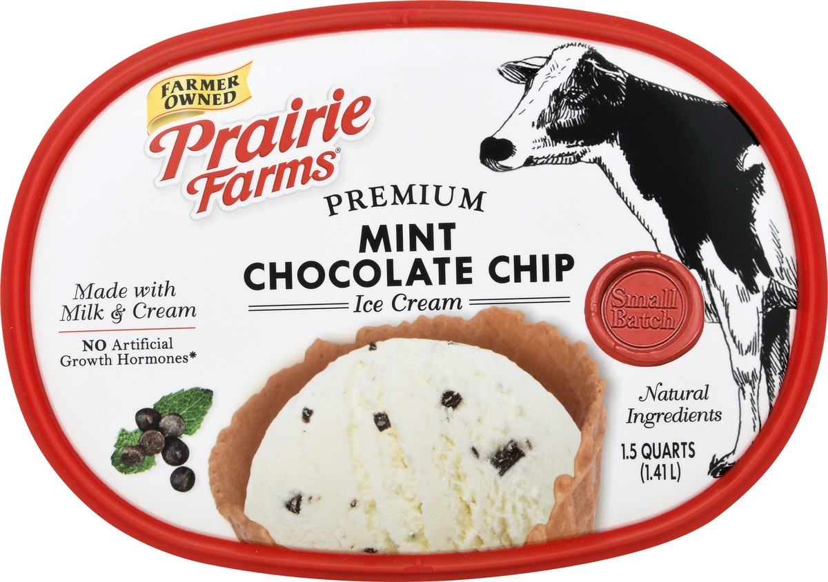 slide 2 of 13, Prairie Farms Premium Mint Chocolate Chip Ice Cream 1.5 qt, 1.5 qt