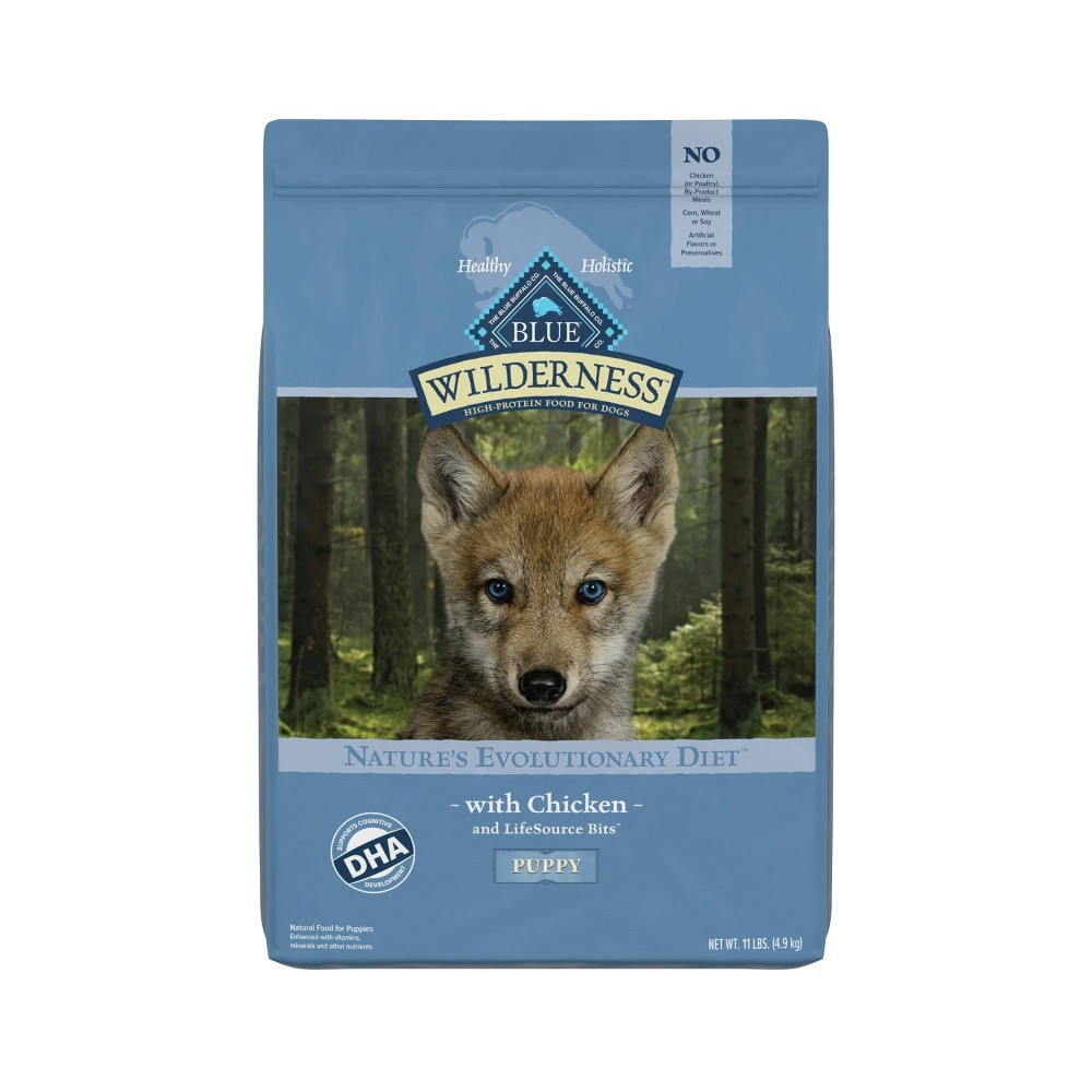 slide 2 of 9, Blue Buffalo Wilderness High Protein, Natural Puppy Dry Dog Food, Chicken 11-lb, 11 lb