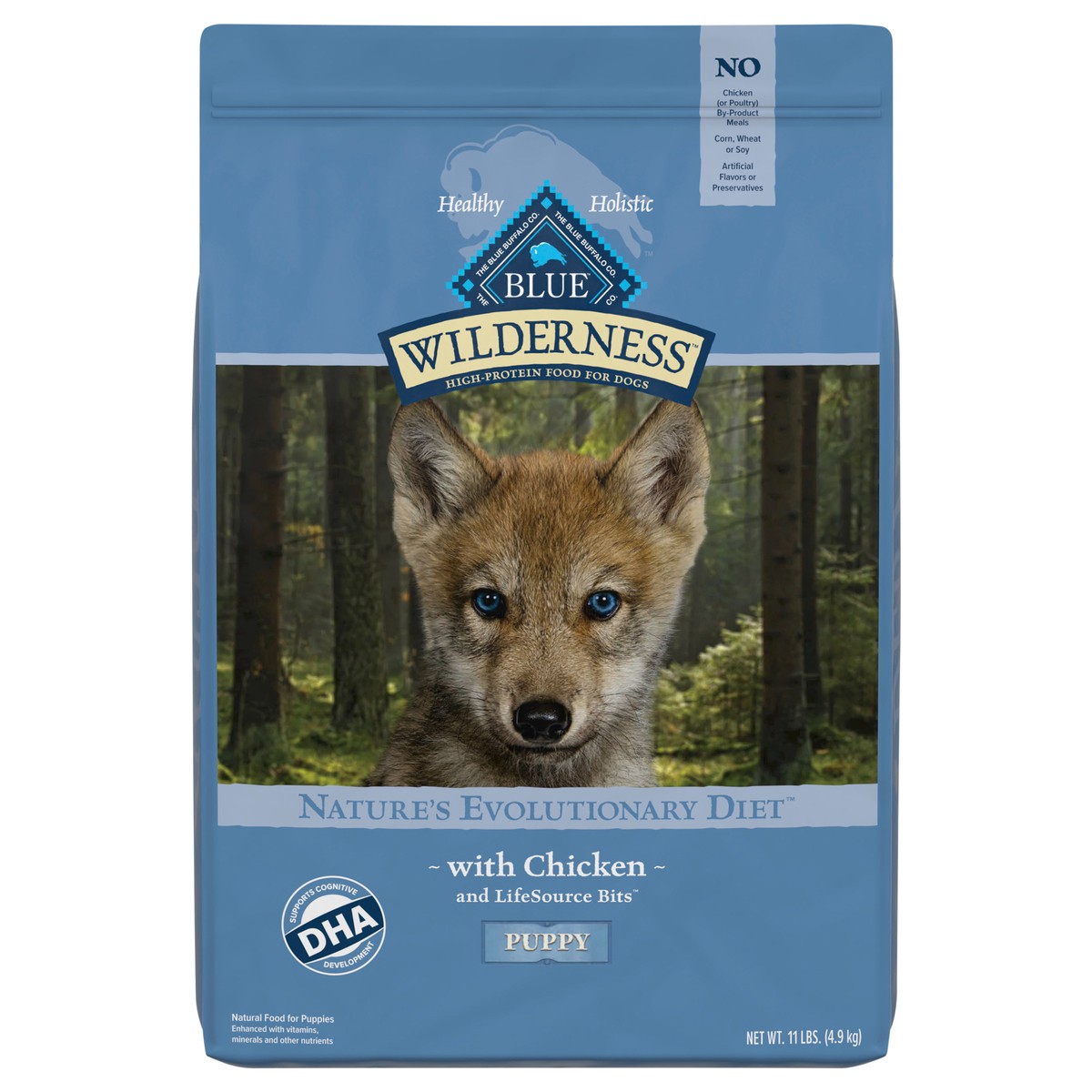 slide 1 of 9, Blue Buffalo Wilderness High Protein, Natural Puppy Dry Dog Food, Chicken 11-lb, 11 lb