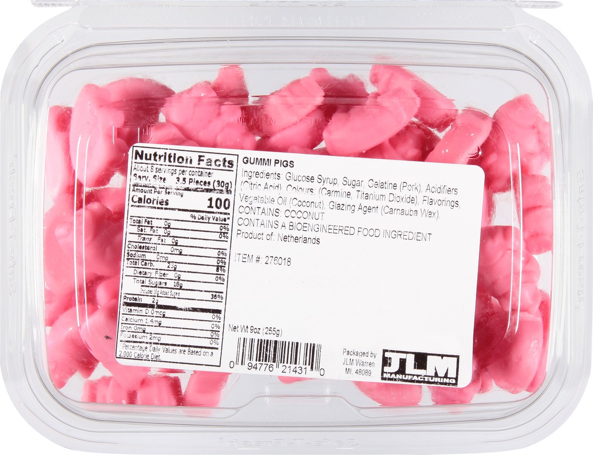 slide 7 of 9, JLM Manufacturing Gummi Pigs 9 oz, 9 oz