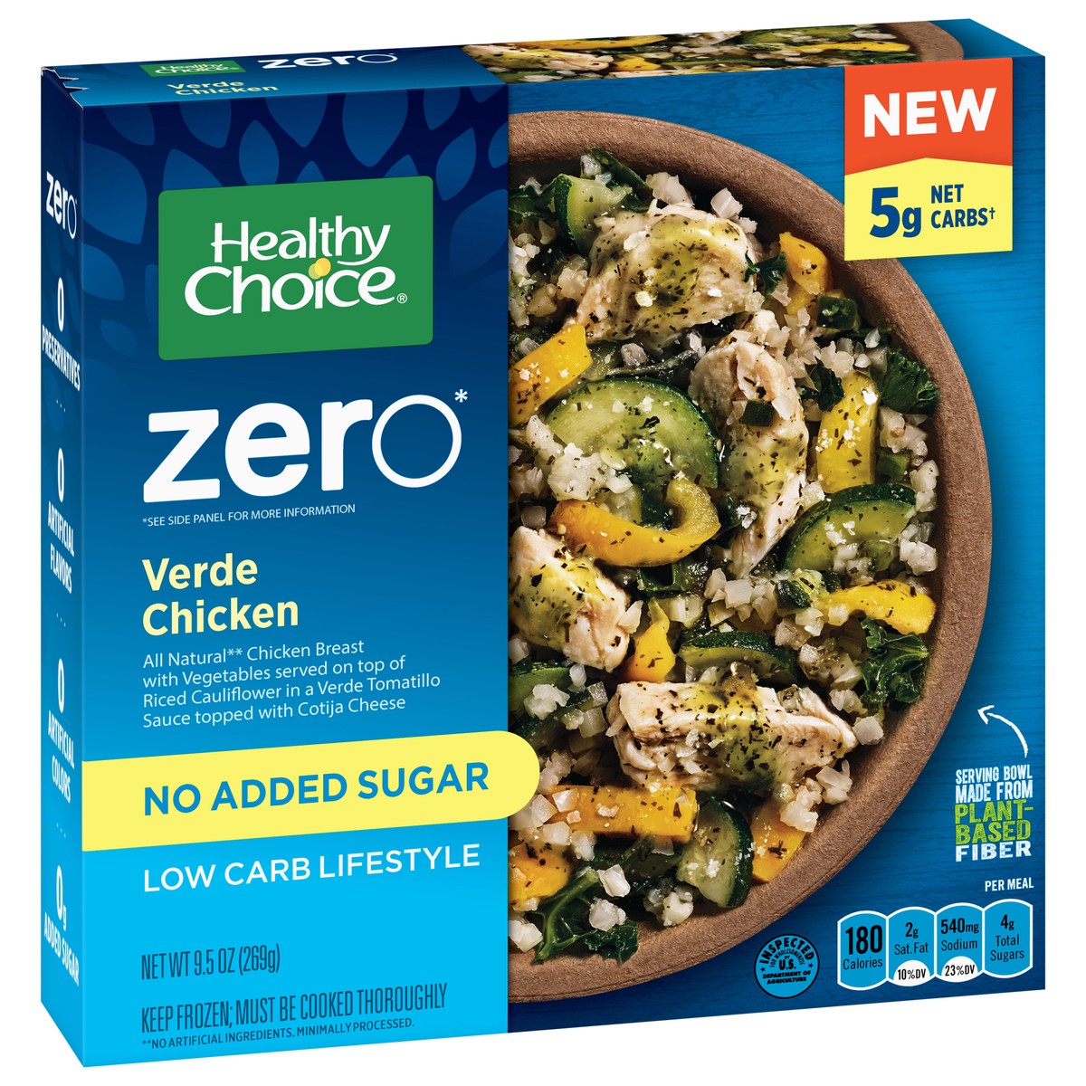 slide 7 of 13, Healthy Choice Zero Low Carb Lifestyle Verde Chicken 9.5 oz, 9.5 oz