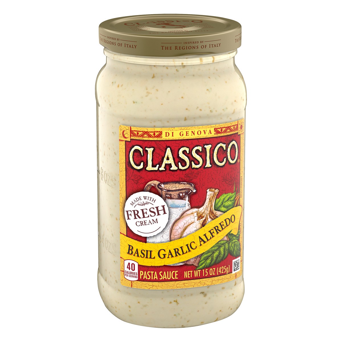 slide 7 of 9, Classico Basil Garlic Alfredo Pasta Sauce, 15 oz Jar, 15 oz