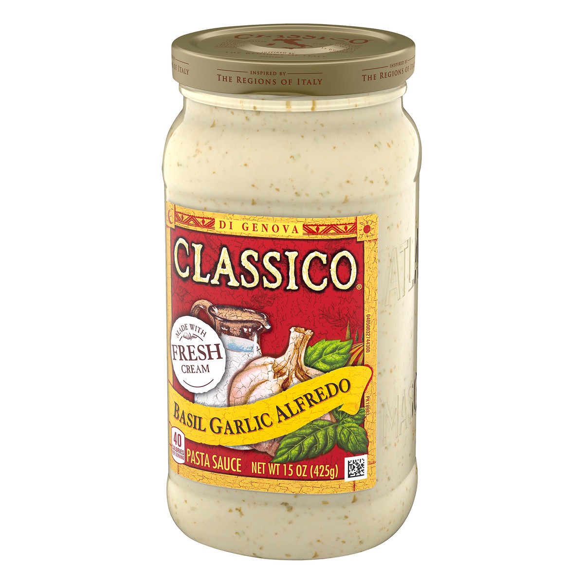 slide 4 of 9, Classico Basil Garlic Alfredo Pasta Sauce, 15 oz Jar, 15 oz