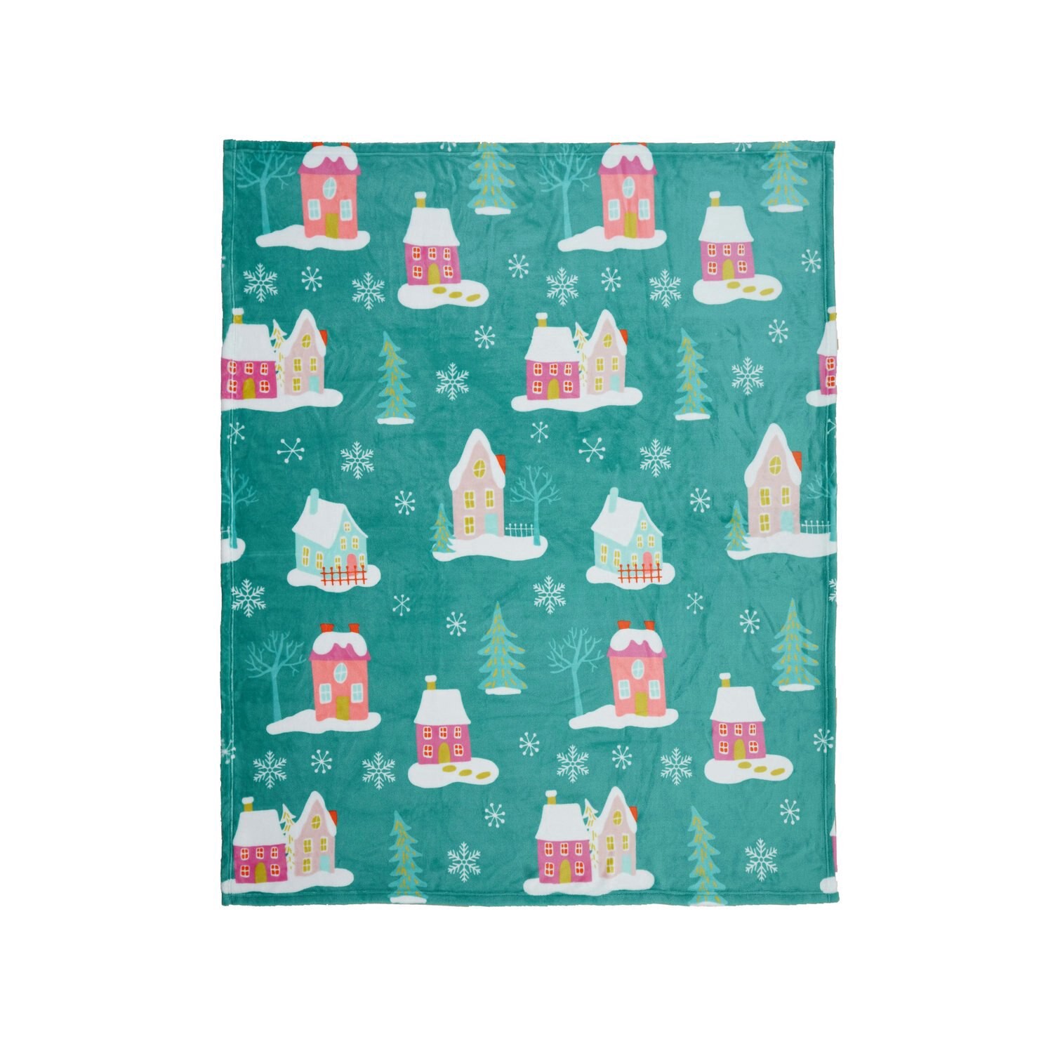 slide 3 of 3, Joyward Flannel Throw Blanket, Houses, 50 X 60 In, 1 ct