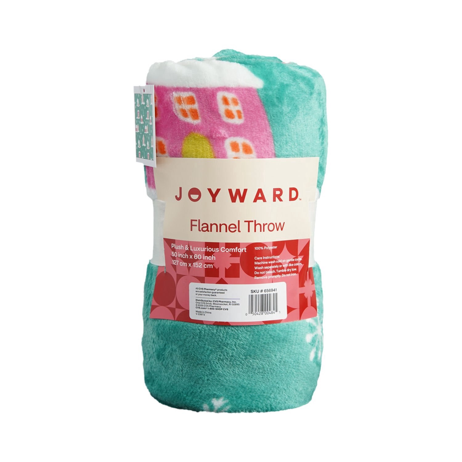 slide 1 of 3, Joyward Flannel Throw Blanket, Houses, 50 X 60 In, 1 ct