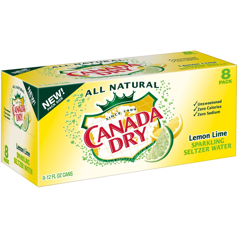 slide 2 of 3, Canada Dry Lemon Lime Sparkling Seltzer Water, 8 ct