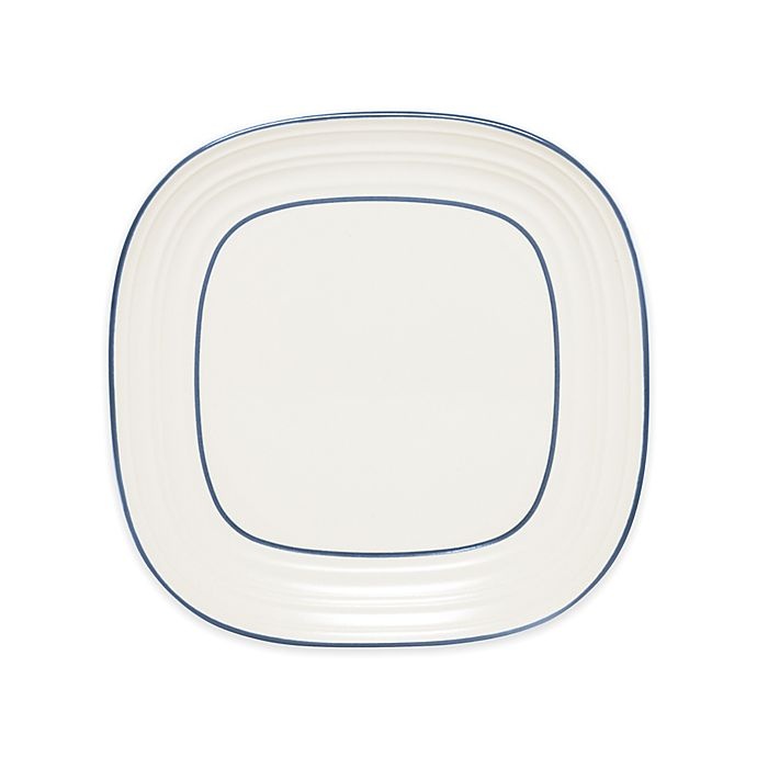 slide 1 of 1, Mikasa Swirl Square Banded Salad Plate - Blue, 1 ct