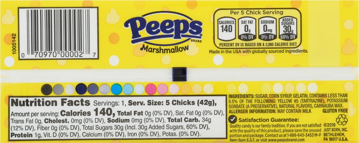 slide 6 of 9, Peeps Yellow Marshmallow Chicks Easter Candy - 1.5 Oz, 1.5 oz