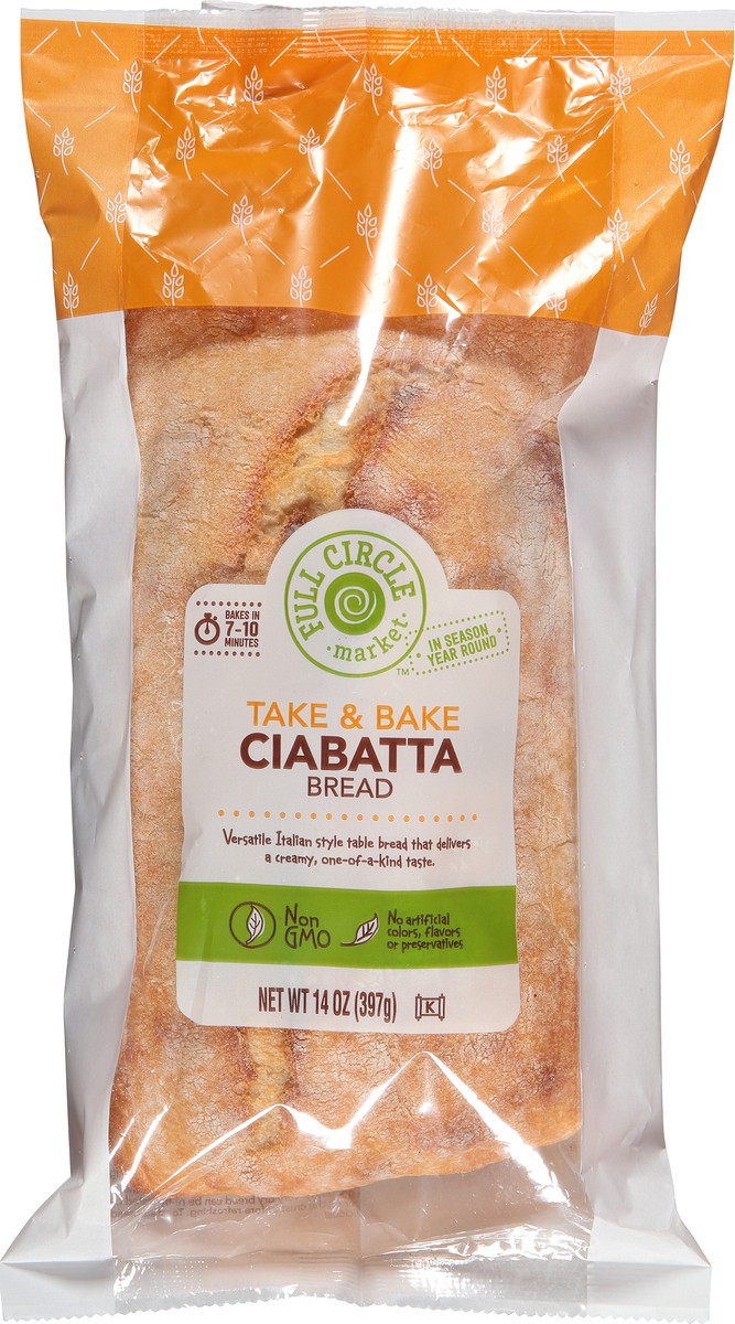 slide 13 of 14, Full Circle Market Take & Bake Ciabatta Bread 14 oz, 14 oz