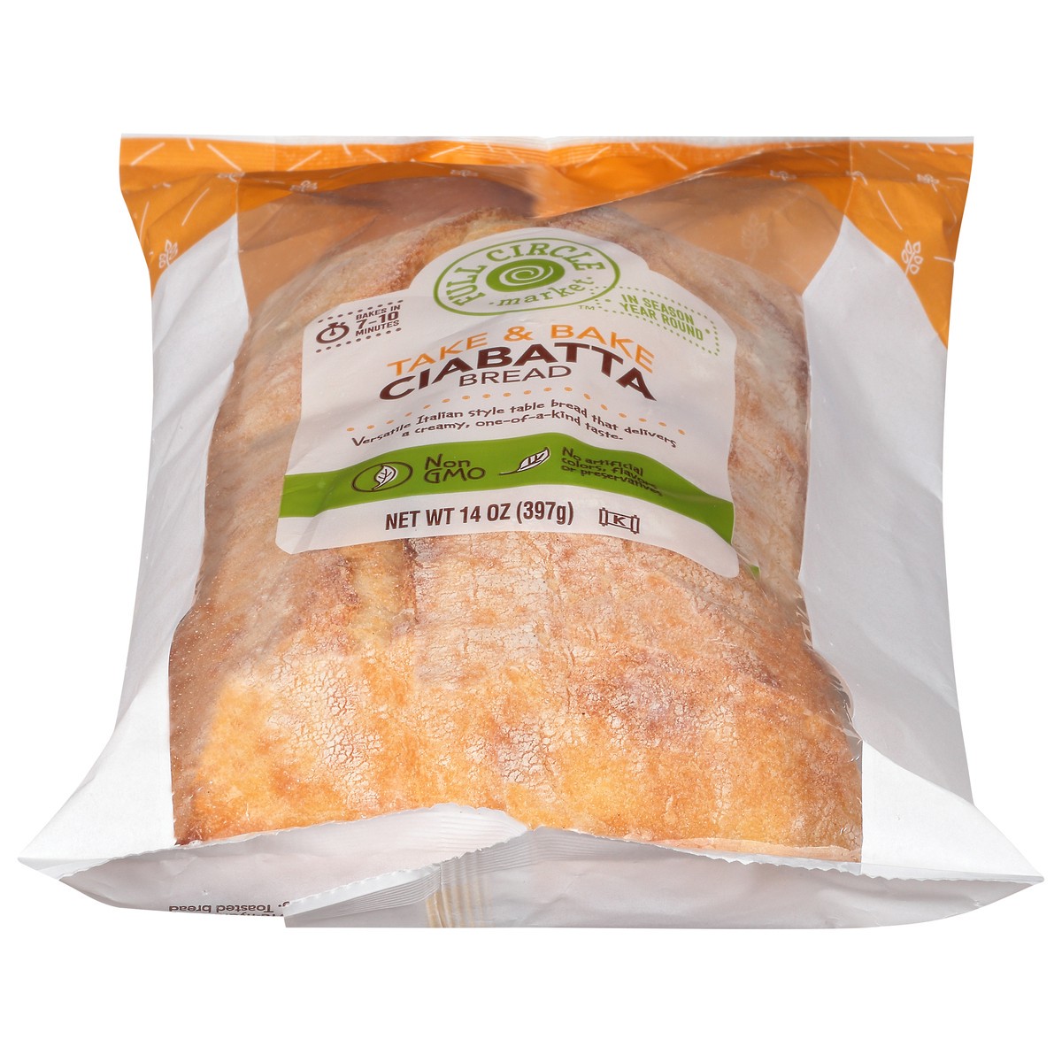 slide 1 of 14, Full Circle Market Take & Bake Ciabatta Bread 14 oz, 14 oz