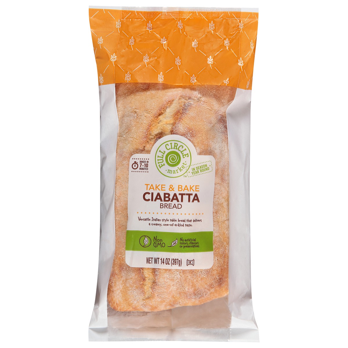 slide 7 of 14, Full Circle Market Take & Bake Ciabatta Bread 14 oz, 14 oz