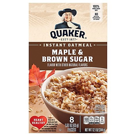 slide 1 of 1, QUAKER Maple and Brown Sugar Instant Oatmeal - 8 - 1.51 Oz., 1.51 oz