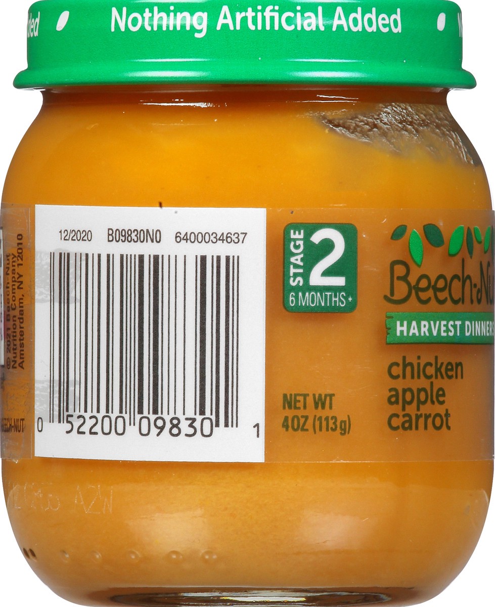 slide 5 of 12, Beech-Nut Harvest Dinners Stage 2, Chicken Apple & Carrot Baby Food, 4 oz Jar, 4 oz