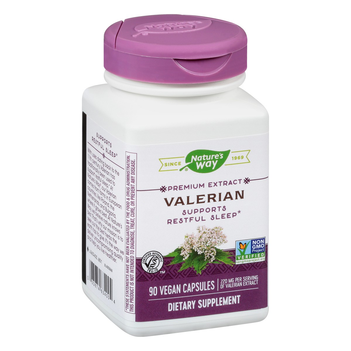 slide 2 of 9, Nature's Way Valerian Premium Extract - 220 mg of valerian extract per 2-capsule Serving - Supports Restful Sleep* - Non-GMO Project Verified - Herbal Supplements - Gluten Free - 90 Capsules, 90 ct