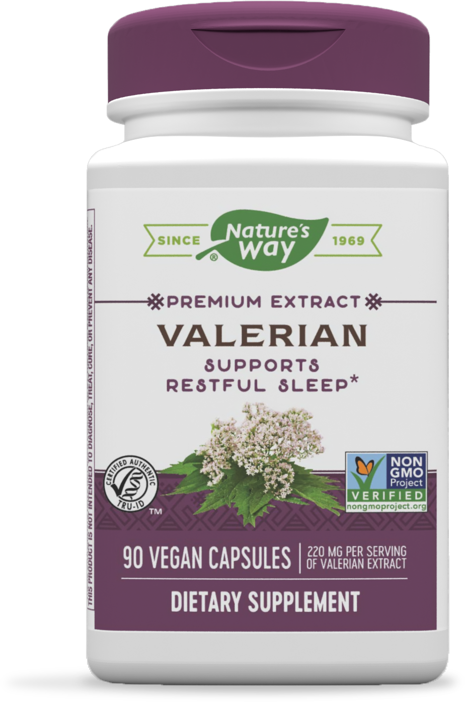 slide 1 of 9, Nature's Way Valerian Premium Extract - 220 mg of valerian extract per 2-capsule Serving - Supports Restful Sleep* - Non-GMO Project Verified - Herbal Supplements - Gluten Free - 90 Capsules, 90 ct