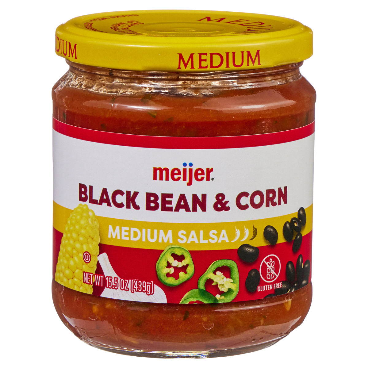 slide 1 of 29, Meijer Medium Black Bean & Corn Salsa, 15.50 oz