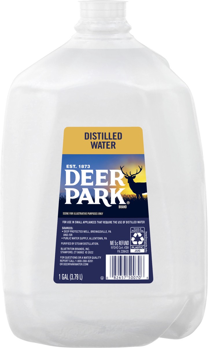 slide 4 of 6, DEER PARK Brand Distilled Water, 1-gallon plastic jug, 1 g