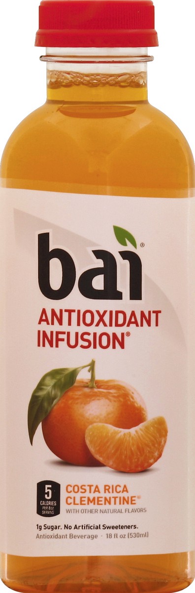 slide 1 of 3, Bai Flavored Water, Costa Rica Clementine, Antioxidant Infused Drinks, 18 Fluid Ounce Bottle, 18 fl oz