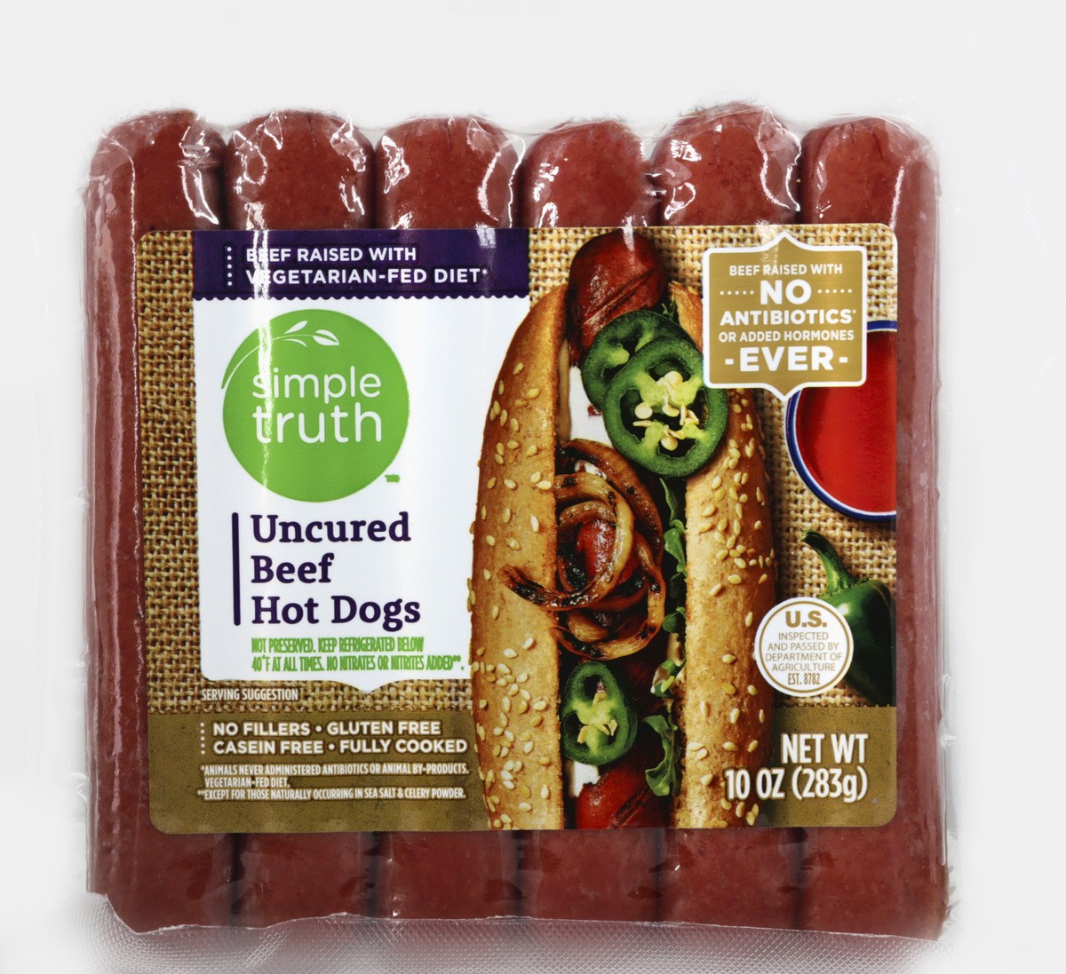 slide 9 of 11, Simple Truth Uncured Beef Hot Dogs, 10 oz