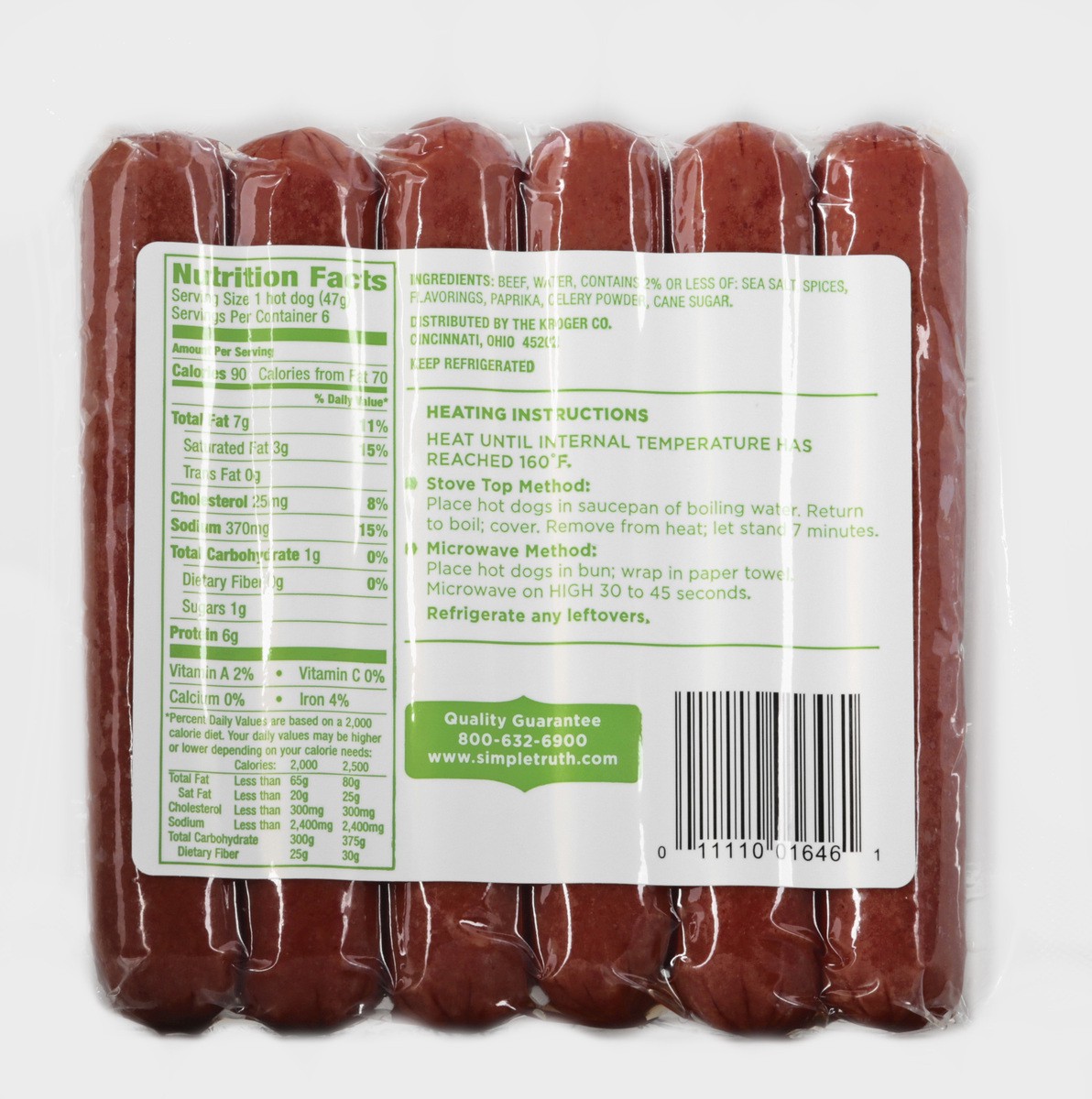 slide 10 of 11, Simple Truth Uncured Beef Hot Dogs, 10 oz