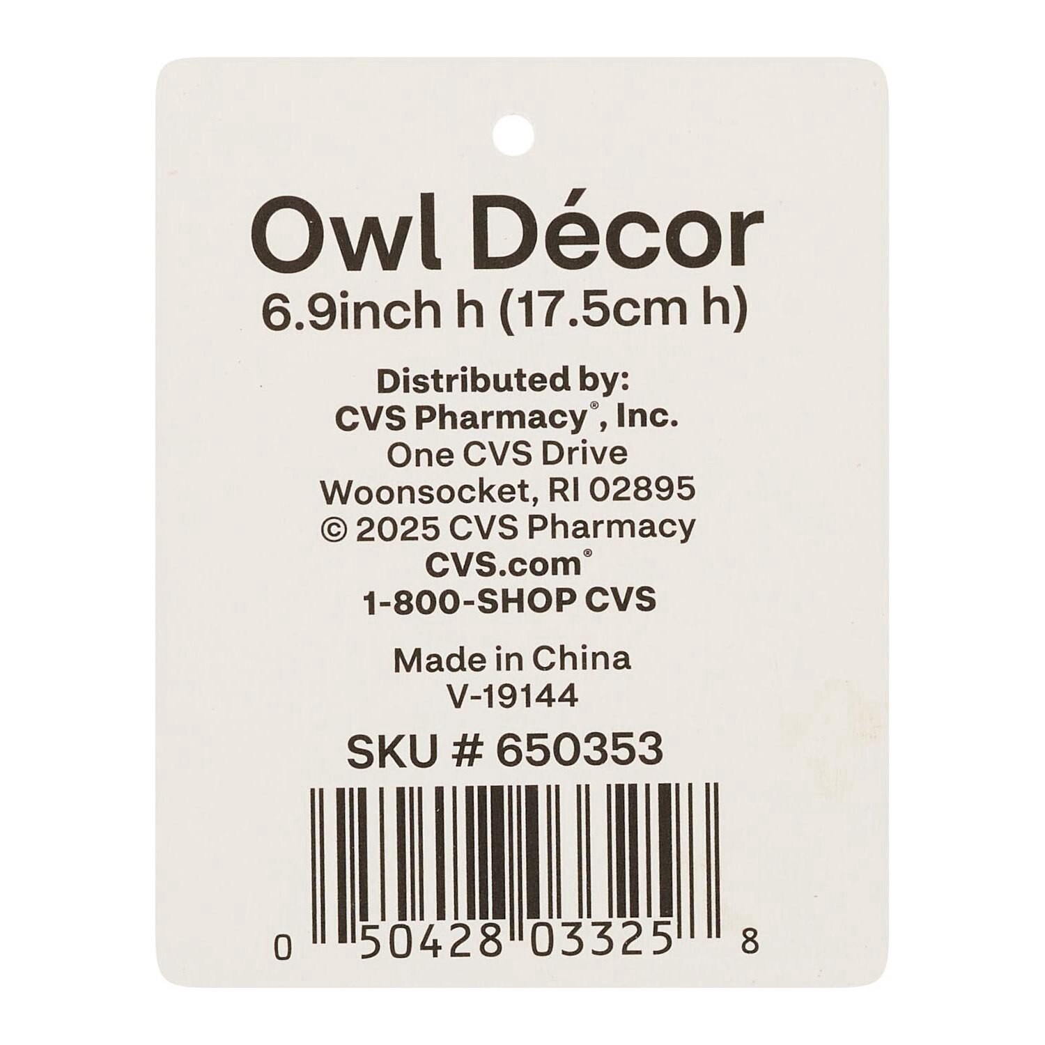slide 3 of 3, Merry Brite Owl Décor, 6.9 In, 1 ct