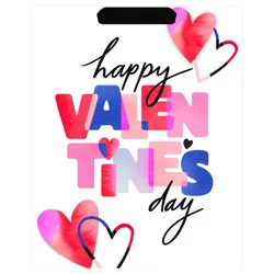 Hallmark Medium Gift Bag - Happy Valentine's Day on White
