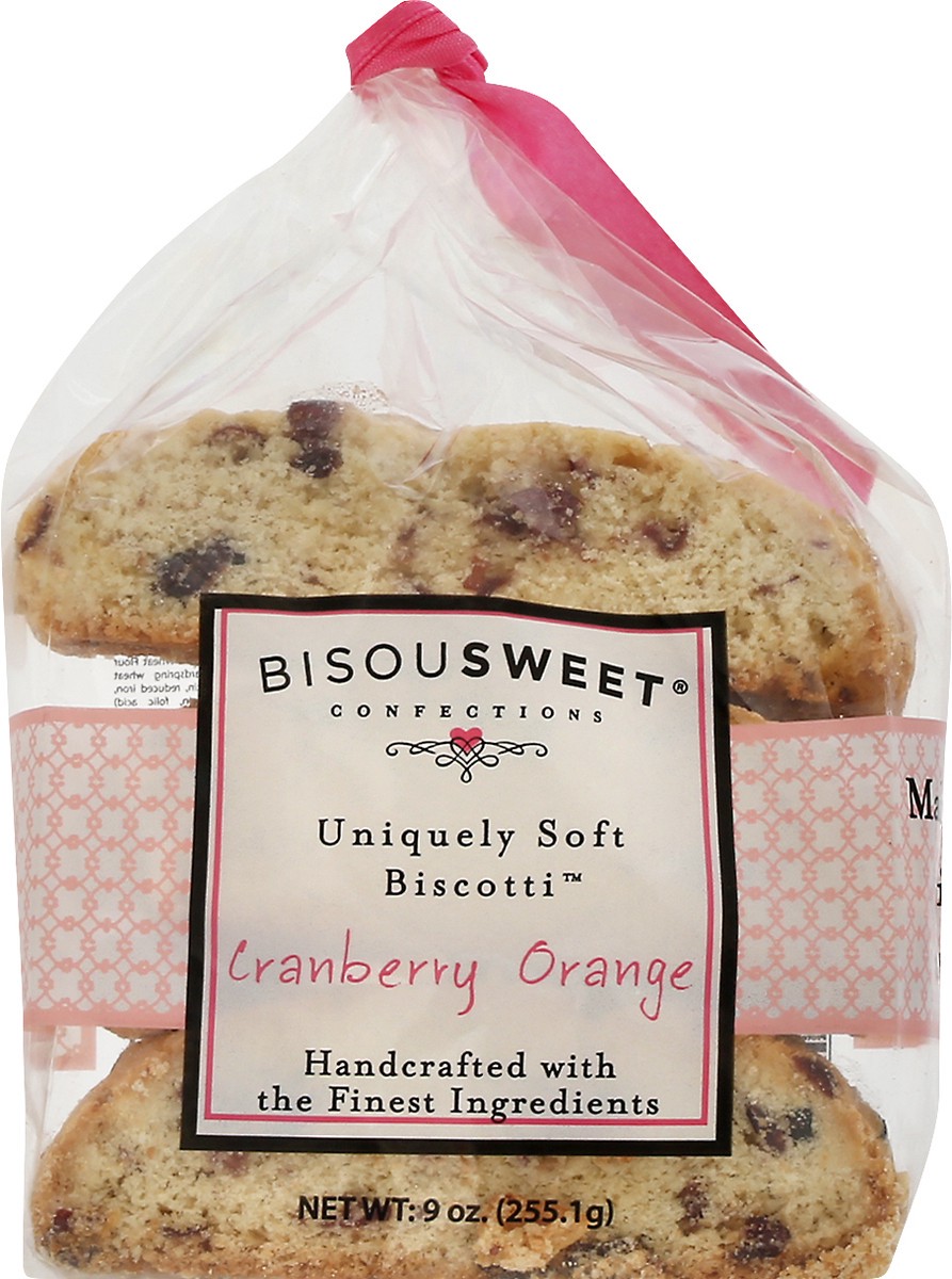 slide 2 of 13, BisouSweet Uniquely Soft Cranberry Orange Biscotti 9 oz, 9 oz