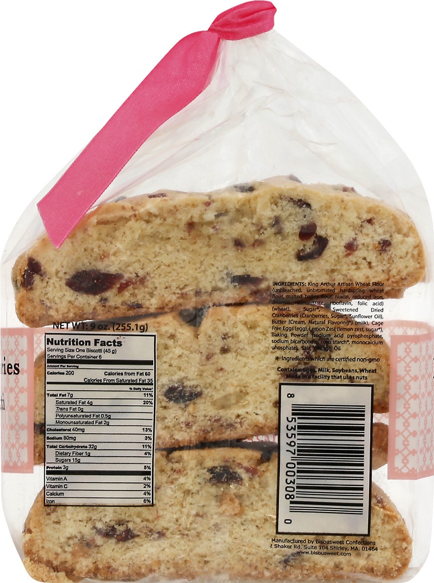 slide 2 of 13, BisouSweet Uniquely Soft Cranberry Orange Biscotti 9 oz, 9 oz