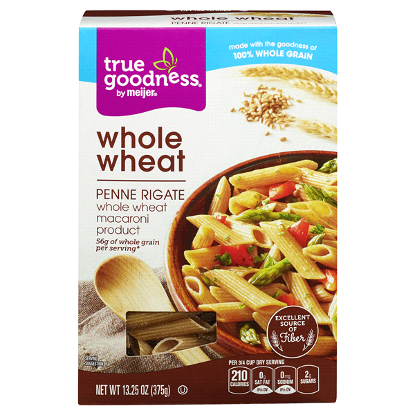 slide 1 of 1, Meijer Naturals Whole Wheat Penne Rigate, 13.25 oz