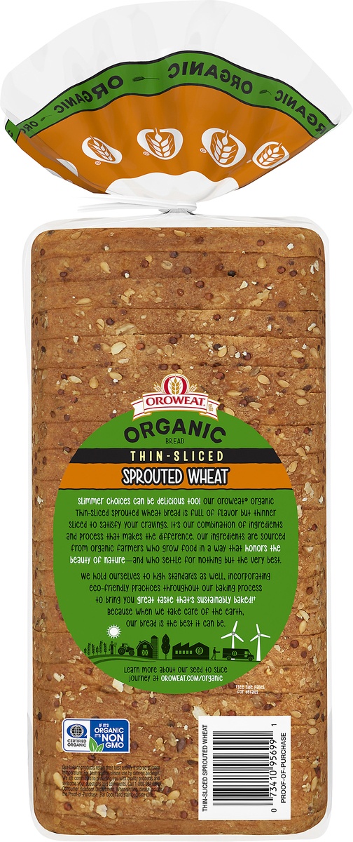 slide 7 of 7, Oroweat Organic Thin Sliced Sprouted Wheat Sandwich Bread, 20 oz