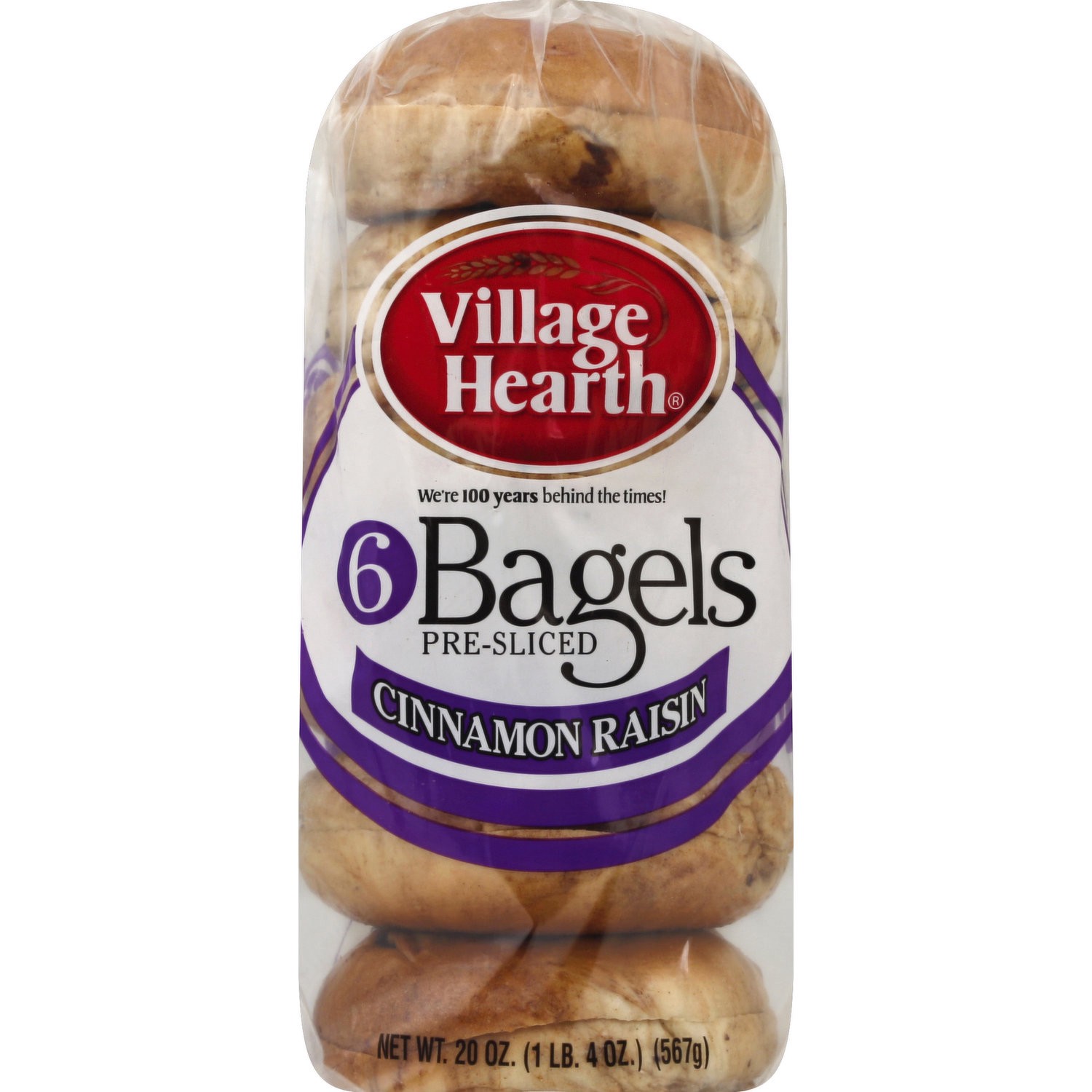 slide 1 of 1, Village Hearth Cinnamon Raisin Bagels, 20 oz
