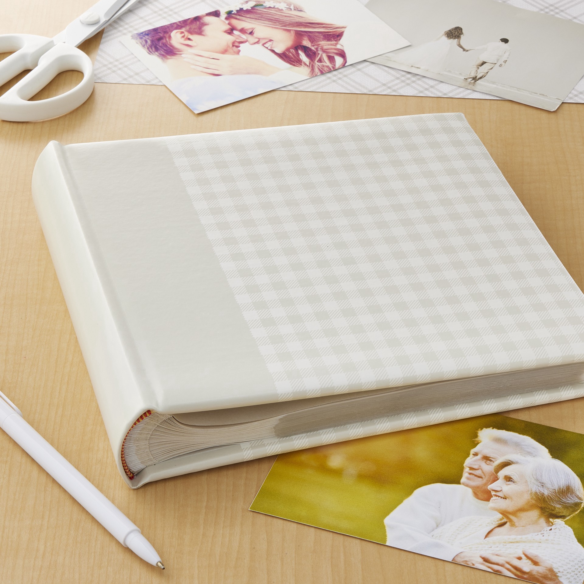slide 3 of 3, Gray Gingham 2-Up Photo Album By Recollections, 9 in x 8.75 in