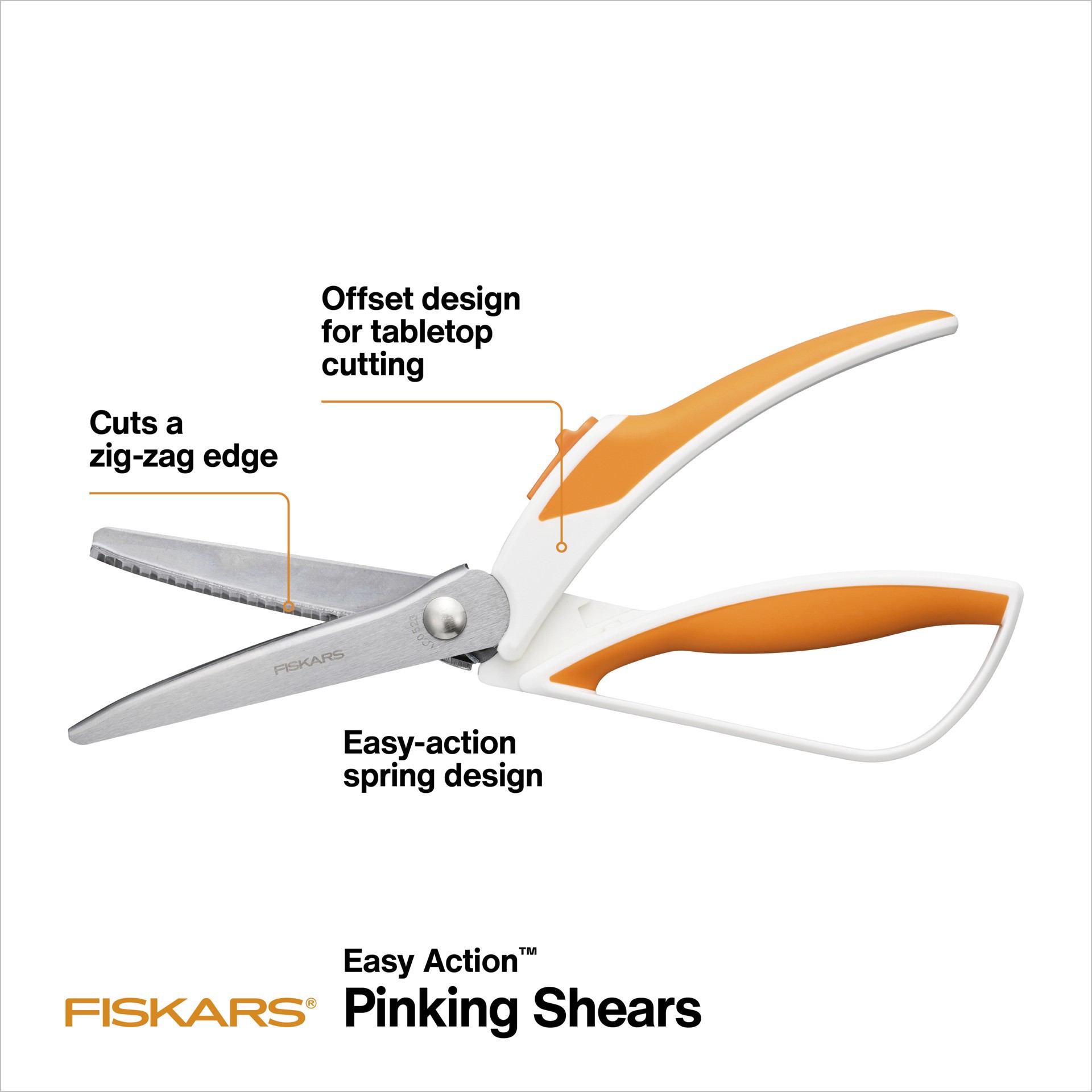 slide 4 of 10, Fiskars Easy Action Pinking Shears, 10.5 in