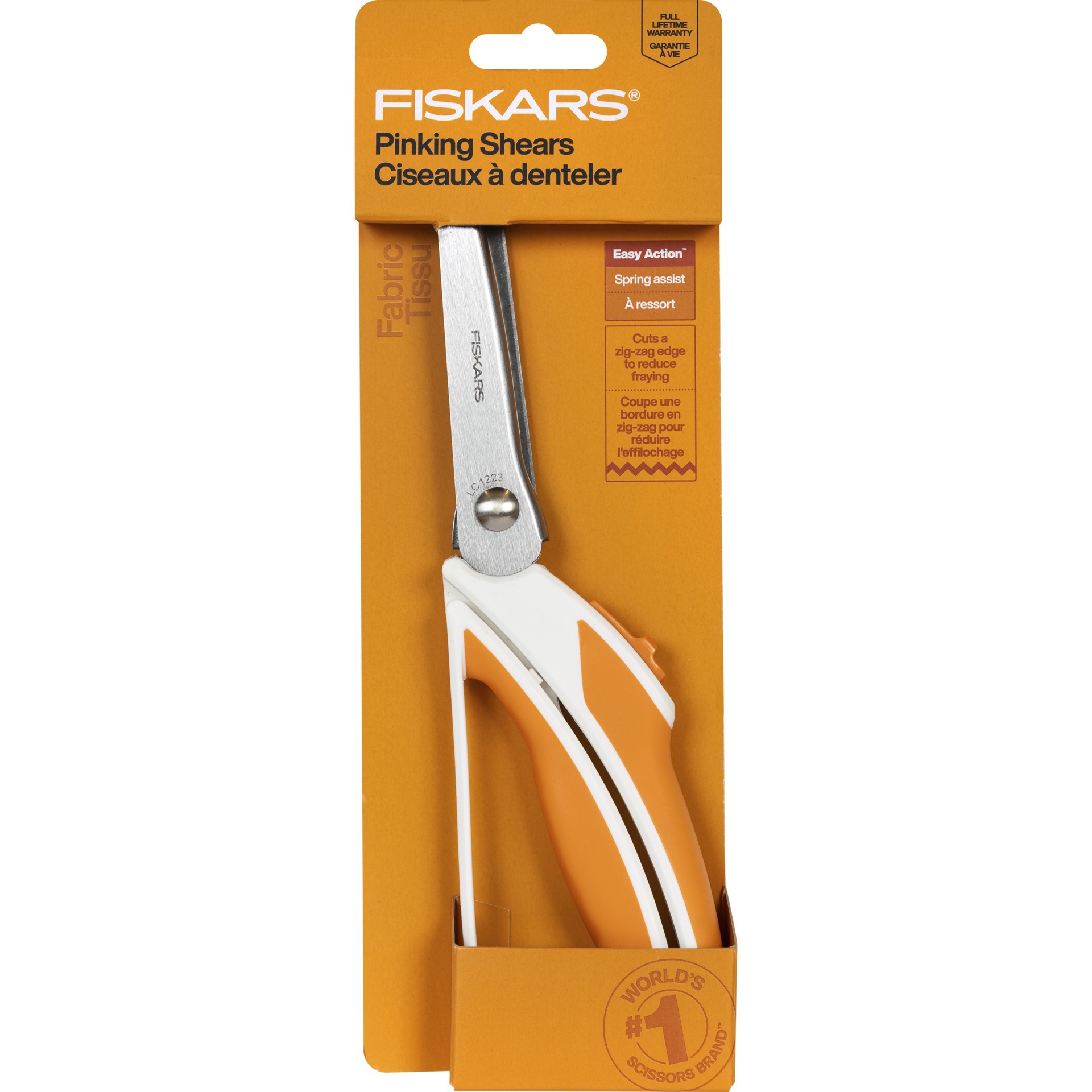 slide 2 of 10, Fiskars Easy Action Pinking Shears, 10.5 in