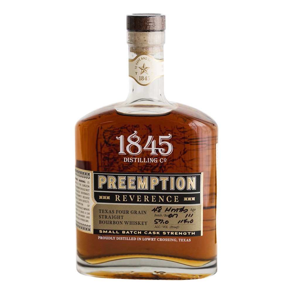 slide 1 of 1, 1845 Preemption Reverence Four Grain Bourbon 114', 750 ml