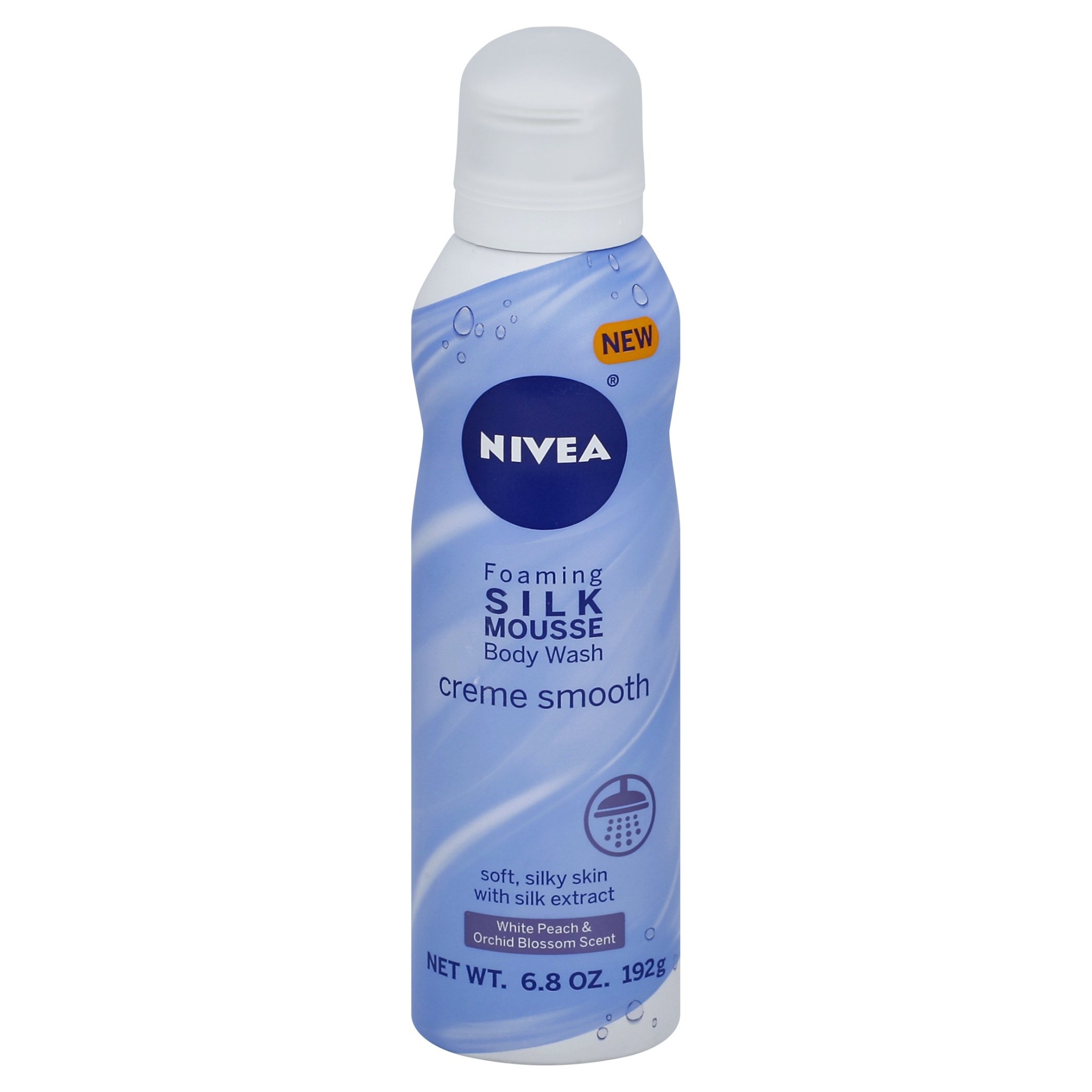 slide 1 of 2, Nivea Creme Smooth Foaming Silk Mousse Body Wash, 6.8 oz