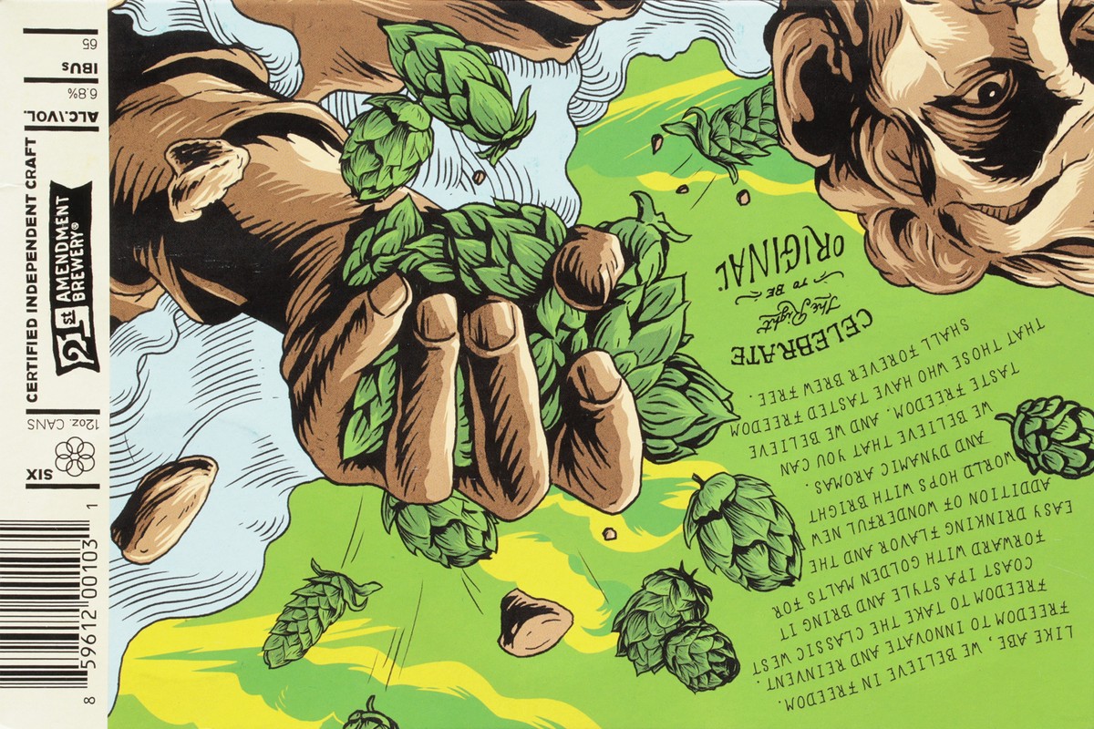 slide 9 of 9, 21st Amendment Brewery Brew Free or Die West Coast IPA Beer 6 - 12 oz Cans, 6 ct