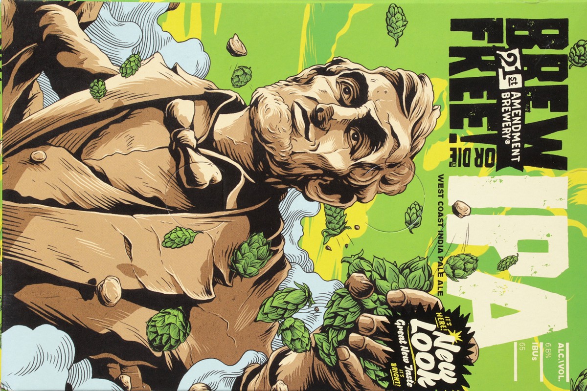 slide 5 of 9, 21st Amendment Brewery Brew Free or Die West Coast IPA Beer 6 - 12 oz Cans, 6 ct