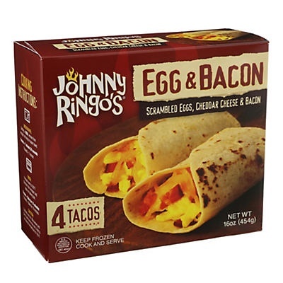 slide 1 of 1, Johnny Ringo's Egg & Bacon Breakfast Tacos, 4 ct