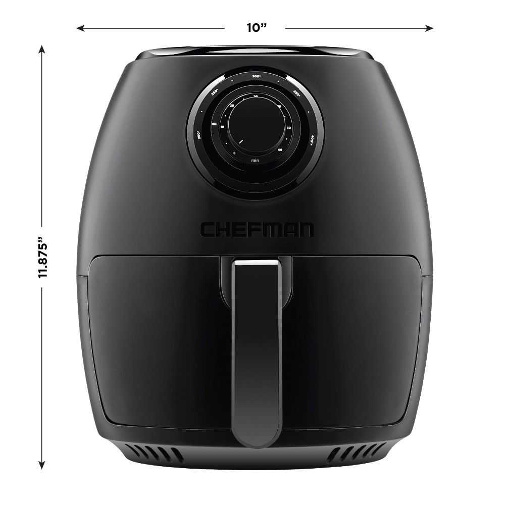 slide 2 of 6, Chefman Analog Air Fryer with Dual Control - Black, 3.5 liter